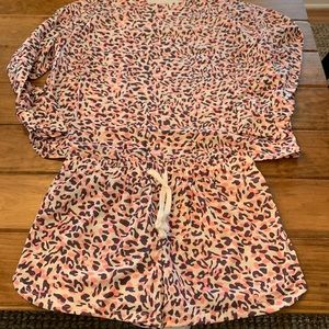 Pajama Set - Long Sleeve top with shorts - Size Large Brand New NEVER WORN